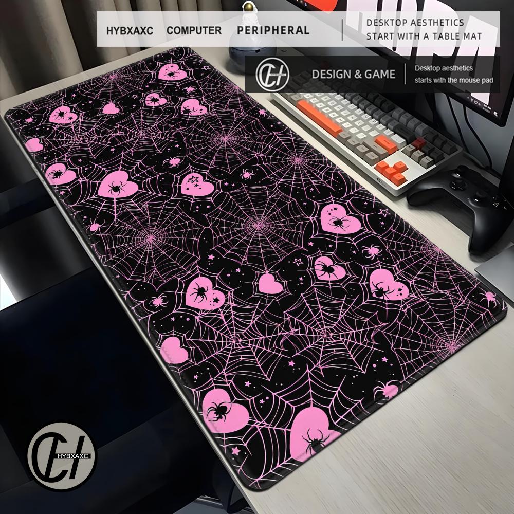 Office Tech Setup - 90x40 White or Pink Spiderweb Hearts