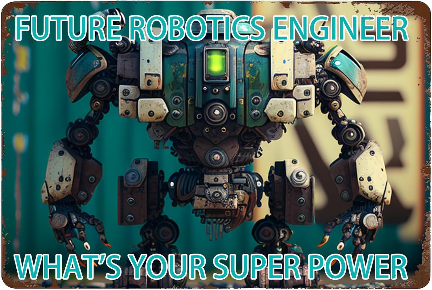 Tech Office Wall Decor - Robotics Engineer Metal Sign - Industrial