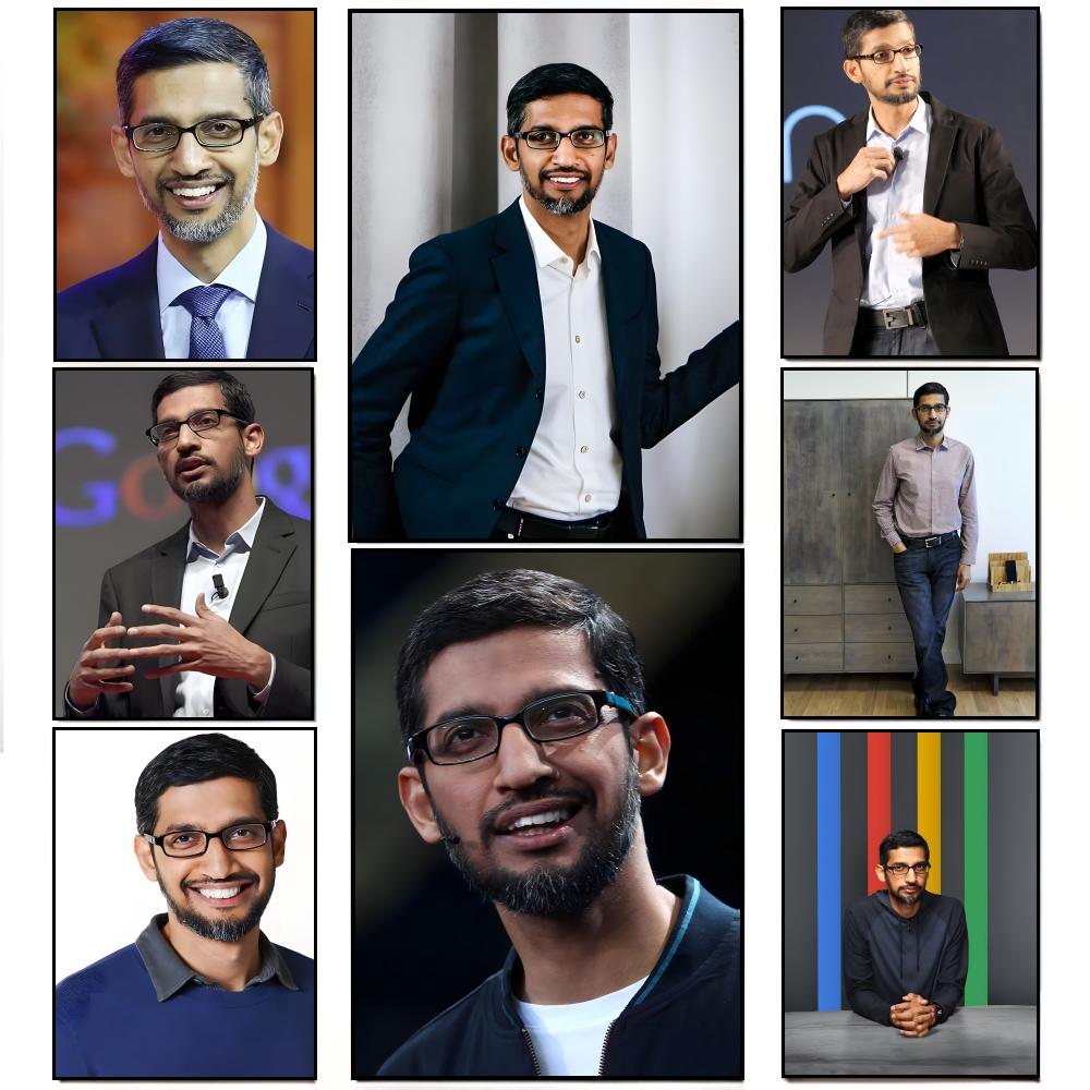 Tech Office Wall Decor - Sleek Corporate S-Sundar Pichai Tech Leader