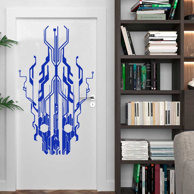 Chip Circuit Tech Skull Vinyl  - Tech Office Wall Decor review and price