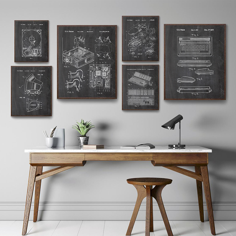 6Pcs Vintage Computer Patent W - Office Tech Setup review and price