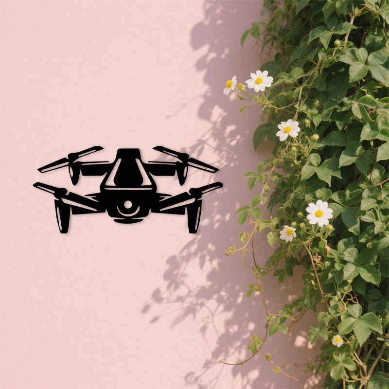 Drone Silhouette Metal Wall Ar - Tech Office Wall Decor review and price