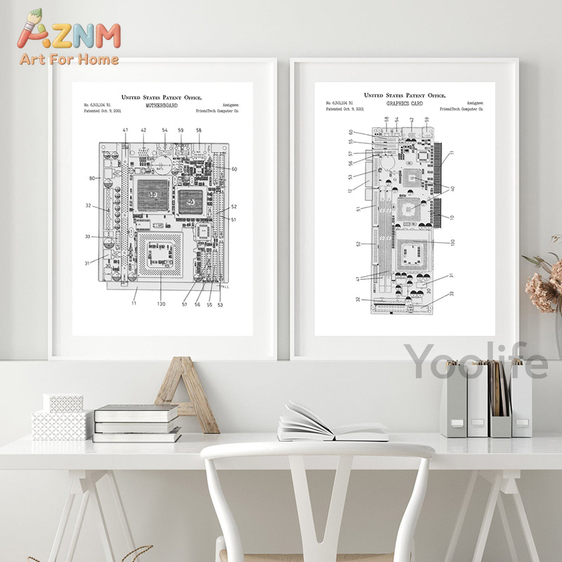 AZNM Computer Motherboard Pate - Tech Office Wall Decor review and price