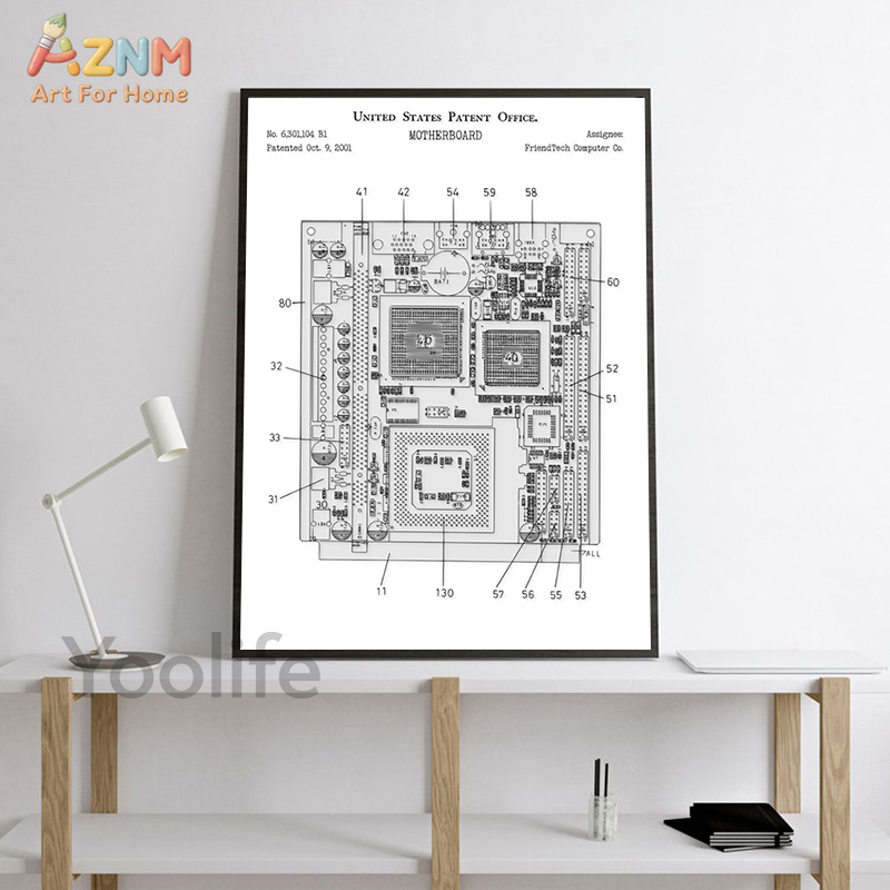AZNM Computer Motherboard Pate - Tech Office Wall Decor review and price