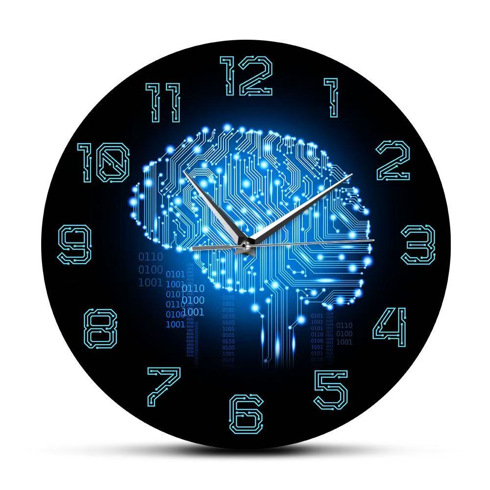 Tech Brain Wall Clock Binary C - Tech Office Wall Decor review and price