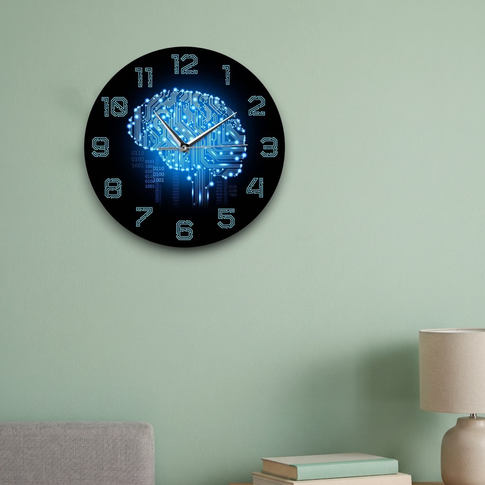 Tech Brain Wall Clock Binary C - Tech Office Wall Decor review and price