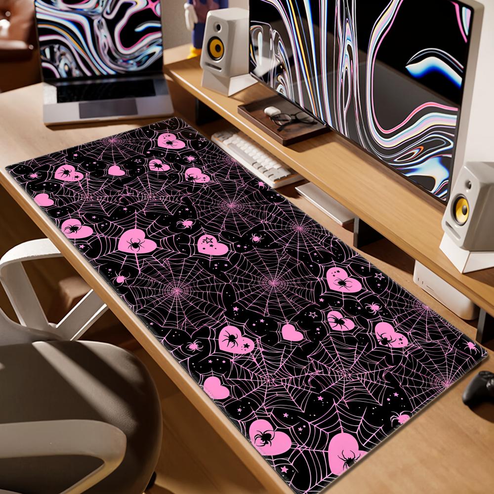 90x40 White or Pink Spiderweb  - Office Tech Setup review and price
