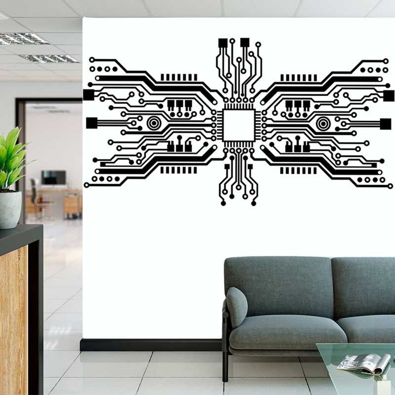 Circuit Board Chip Wall Sticke - Tech Office Wall Decor review and price